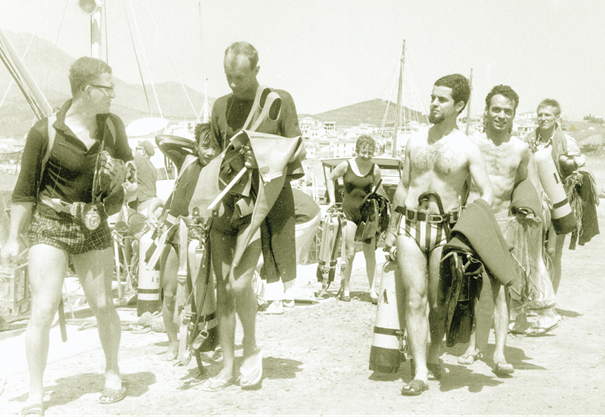 Retour de plongée (Banyuls, 1966)